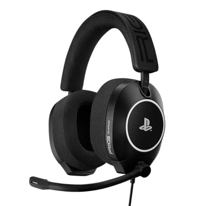 RIG R5 Spear PRO HS Wired Gaming Headset Officially Licensed PlayStation | PS5, PS4, PC - 40mm Graphene Drivers, Tempest 3D Audio, Flip-to-Mute Mic, Memory Foam Cushions - Universal 3.5mm -Black - color: Black
