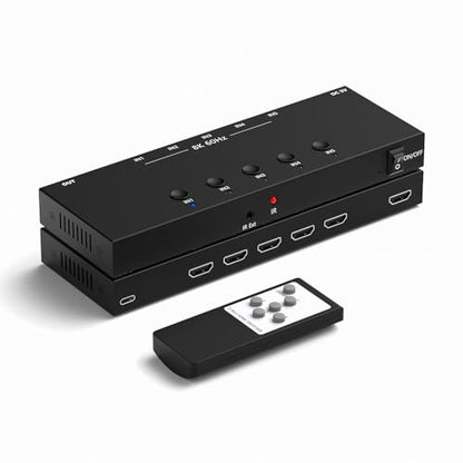 Y.D.F 8K@60Hz HDMI Switcher 5 in 1 Out Aluminum Support 4K@120Hz HDR10+ HDCP 2.3 CEC HDMI 2.1 Switch Splitter Compatible with PS5/4 Xbox X/S Nintendo Switch/OLED Roku Apple TV Fire Stick UHD TV - size: HDMI Switch 5 Port 8K