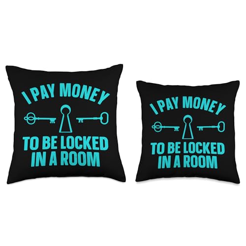 Funny Escape Room Art for Men Women Escape Game Escape Room Throw Pillow - size: 16x16