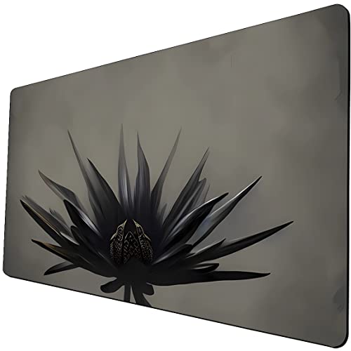 Fantasy Black Lotus TCG Playmat, 24 x 14 inches Game Mat for MTG DTCG CCG RPG Trading Card Game Playmats Smooth Surface Battle Game Rubber Collection Cool 13 - color: Black Lotus