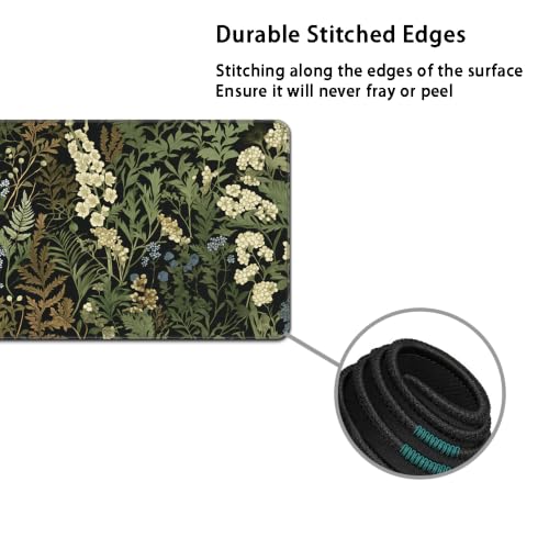 Desk Mat, Large Gaming Mouse Pad with Wrist Rest, 4 in1 XXL Mouse pad+Keyboard Wrist Rest+Mouse Pad Wrist Support+Cup Coaster Set, Ergonomic Desk Pad for Home Office,Weeds - color: 89