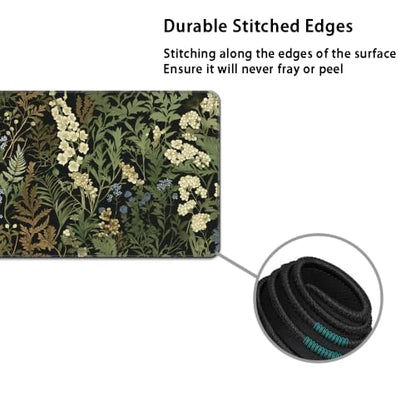 Desk Mat, Large Gaming Mouse Pad with Wrist Rest, 4 in1 XXL Mouse pad+Keyboard Wrist Rest+Mouse Pad Wrist Support+Cup Coaster Set, Ergonomic Desk Pad for Home Office,Weeds - color: 89