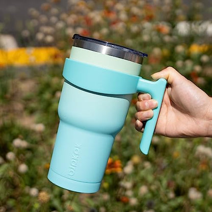 BJPKPK 10 oz Mini Tumbler with Lid, Straw & Handle, Insulated Steel Cup | Small, Spill Proof, Leak Proof, Thermal, Double Wall Vacuum, Sweatproof, Dishwasher Safe, BPA Free, Mint - color: Mint, size: 10 Ounces