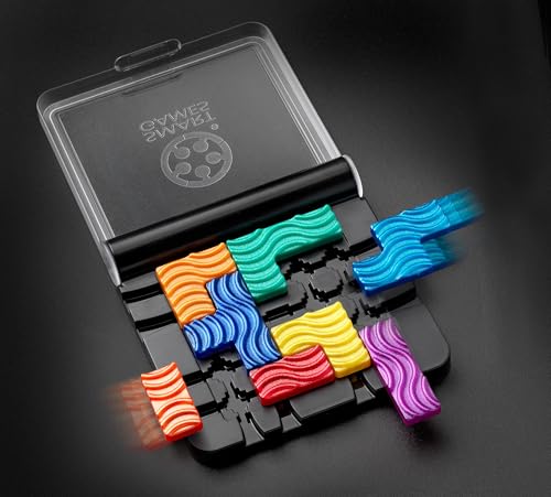 SmartGames IQ Flow – Travel Logic Sliding Puzzle Game with 120 Challenges, STEM Brain Teaser for Kids and Adults, Compact Single Player Sliding Puzzle, Ages 7+