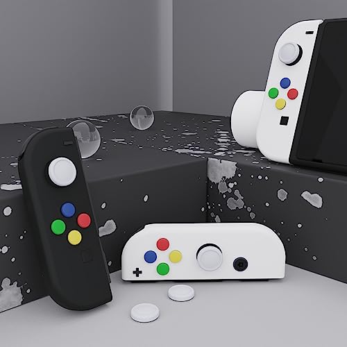eXtremeRate PlayVital Switch Joystick Caps, Thumbstick Caps, Silicone Analog Cover for Switch Lite & OLED Joycon Thumb Grips - White - color: White