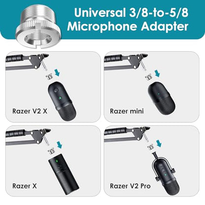 Mic Boom Arm for Razer Seiren V3 Mini Microphone - Adjustable Mic Arm Compatible with Razer Seiren V2 X, Seiren Mini and Seiren X, Mic Stand Great for Streaming, Gaming, Podcast by YOUSHARES - color: Razer V2X