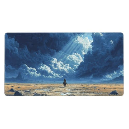 MTG Playmat Heading into The Darkness TCG Mat Board Game Card Game Trading Card Game Play Mat Desk Pad Original Hand Painting Stitched Edges Smooth Surface Rubber Base 23.5x13.7in