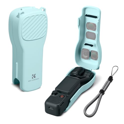 K&F CONCEPT Protective Case Compatible with DJI Osmo Pocket 4 & Pocket 3 | Hard Shell Carry Case with Built-in Filter Storage, PC Protective Cover with Soft Lining, Travel Storage Case, PT61 - color: Green