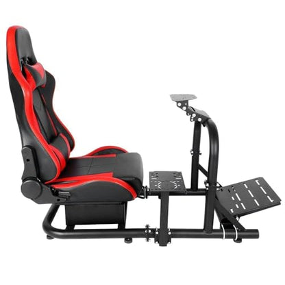 Marada Racing Simulator Cockpit with Gaming Race Seat Fit for Logitech G27 G920 G923,for Thrustmaster T300RS,for Fanatec,Steering Wheel Stand, 50mm Large Round Tube&More Stable No Wheel Pedal Shifter