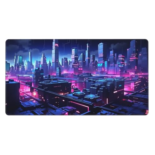 Cityscape Gaming Mouse Pad Non-Slip Rubber Base XL Mousepad Waterproof Washable Stitched Edge Mouse Mat for Desk Home Office Gaming 16x29.5in - color: Color_10, size: 29.5" x 16"