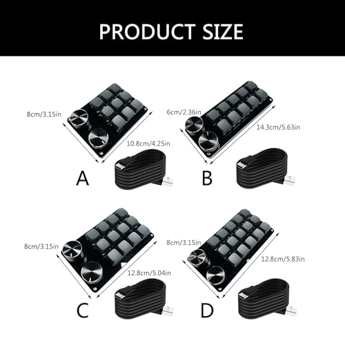 Programmable Macro Keyboard with 2Knobs, Mechanical Gaming Keypad, Hot Swappable Switches, USB Connection
