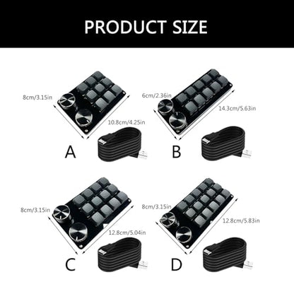 Programmable Macro Keyboard with 2Knobs, Mechanical Gaming Keypad, Hot Swappable Switches, USB Connection