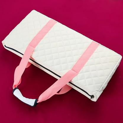 Jongyance American Mahjong Tile Set with Carrying Bag, 166 White Tiles, 4 Racks with Pushers, Mahjong Set for Beginners - color: Cream