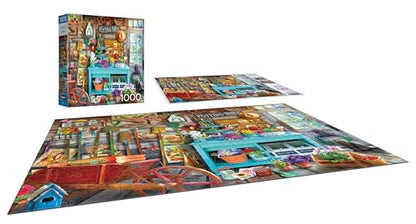 RoseArt Hobby Haven The Potting Shed 1000 Piece Jigsaw Puzzle | 19.25" x 26.625" Finished Size, Fully Interlocking Pieces, Bonus Poster Included, Made in USA - style: The Potting Shed