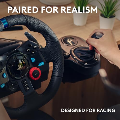 Logitech G G29 SE Driving Force Racing Steering Wheel and Pedals, Force Feedback, Genuine Leather Driving Force Shifter - for PS5, PS4 and PC, Mac - Black - style: PlayStation | PC