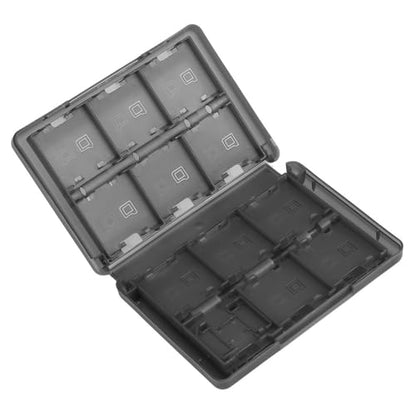 28-in-1 PP Game Card Case Holder - for Nintendo 3DS/DSL/DSI/LL, Cartridge Storage Box with 22 Slots + SD/TF Card Holders + Stylus Organizer(Black) - color: Black