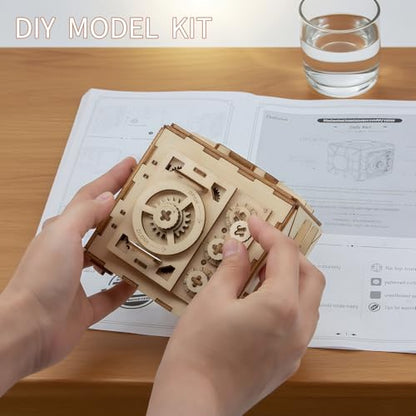 3D Wooden Puzzles for Adults, Safe Boxes, Brain Games Model Kit for Adults and Kids to Build, Mechanical Treasure Box Brain Teaser, Gifts for Adults and Teens (Safe Box) - color: Safe Box