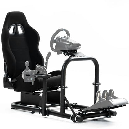 Marada Racing Simulator Cockpit with Comfort Seat Fit for Logitech G29 G920 G923, for Thrustmaster T300RS T500, for Fanatec, Upright Stable Driving Sim Stand,without Steering Wheel/Pedal/Shifter