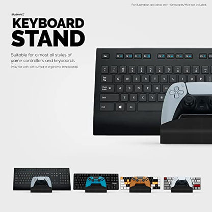 BRAINWAVZ Desktop Keyboard & Game Controller Holder Stand, Suitable for Small & Large Keyboards and Controllers for PS5, Xbox Series X, Xbox One, PS4, Switch, PC, Gamepads & More (DK04) - color: DK04