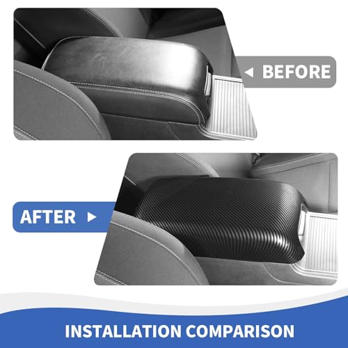 RAZPOY Center Console Cover Armrest Box Waterproof Protector Pet Pad Compatible with 2011-2024 Dodge Charger Interior Accessories Carbon Fiber
