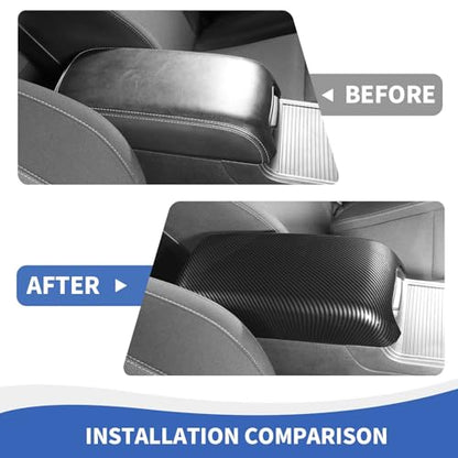 RAZPOY Center Console Cover Armrest Box Waterproof Protector Pet Pad Compatible with 2011-2024 Dodge Charger Interior Accessories Carbon Fiber