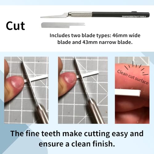 Tamiya Tool Set 74104 & 74111 + FS #2000 Sanding Stick | File Set, Craft Saw & Fine Sandpaper Kit | Precision Hobby Tools for Plastic Models & Miniatures