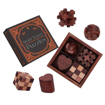 Wooden Brain Teaser Puzzles for Adults Teens - Brain Teaser Puzzles with Wooden Box 3D Puzzle Game Toys for Adults Teens - Unlock Interlocking Wooden Puzzle Adults Teens IQ Education Smart Toys - color: Style B