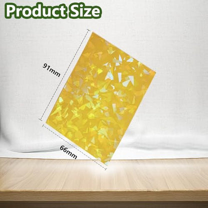 100 Count Yellow Card Sleeves for Trading Cards, Perfect Fit Shiny MTG Card Sleeve, Holographic Card Sleeves Fit for Magic, Photocard, TCG, Baseball/Sports Cards, Yugioh Card, Game Card 66 * 91 mm - color: Yellow