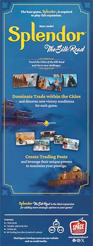 Asmodee Splendor: The Silk Road Expansion Board Game | Requires Splendor Base Game. Adds Silk Road and Orient expansion modules. Ages 10+, 2-4 players, 30 min.