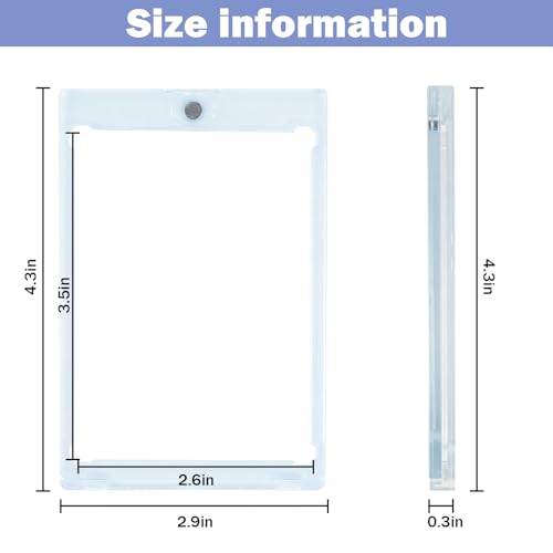 TORONTOKYO 300ct Magnetic Card Holders, 35pt One Touch Magnetic Card Holder, U-V Protection Hard Plastic Card Display Case for Trading, Sports, Baseball, Football, Game Cards - color: 300 Pieces