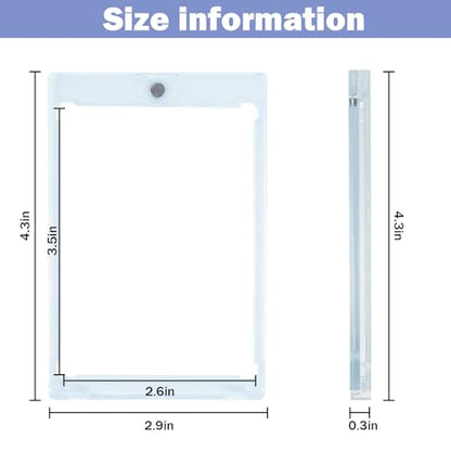 TORONTOKYO 300ct Magnetic Card Holders, 35pt One Touch Magnetic Card Holder, U-V Protection Hard Plastic Card Display Case for Trading, Sports, Baseball, Football, Game Cards - color: 300 Pieces