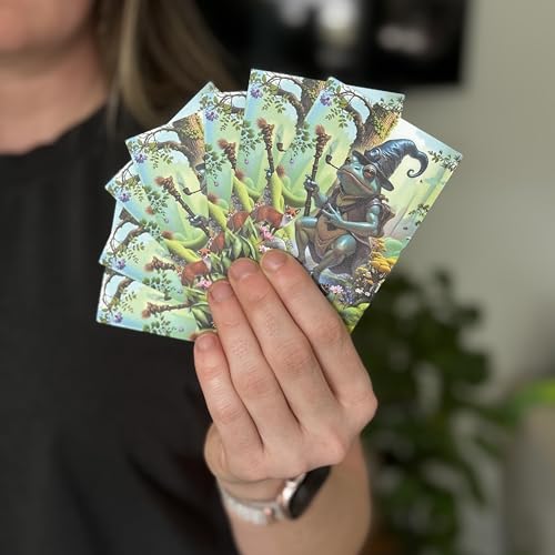 Foxtrot Designs TCG Art Card Sleeves. Frog Wizard Design - 100 Count Card Protectors with Matte Textured Back - Compatible with Magic The Gathering and Other TCGs & LCGs (Elder Croaks) - color: Elder Croaks