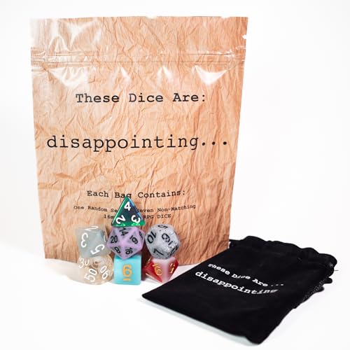 These Dice are Disappointing | Sir GameAlot Set of 7 Random Unremarkable Polyhedral Resin Dice | Dungeons and Dragons (D&D) and Other Role Playing Games (RPG)