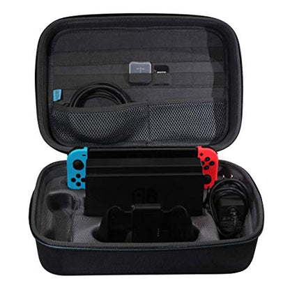 TUDIA EVA Carrying Travel Case Compatible with Nintendo Switch, Fits Nintendo Switch Dock, Console, Pro Controller, Joy Cons, Game Cards, Cables & Accessories - Black - size: Full-Set Case