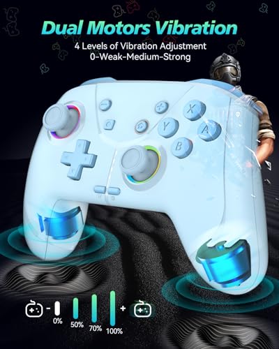 GMBACK Wireless Switch 2 Pro Controller with Home Wake Up & Loop Macro | Macro Switch Controller for Nintendo Switch 2/Switch 1/Lite/OLED with HD Rumble, Motion Control, Turbo, 800mAh, Light Blue - color: Light Blue