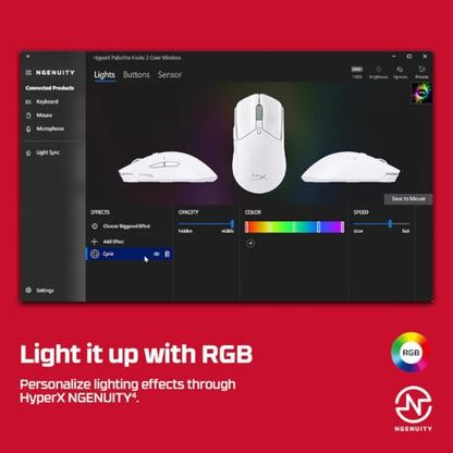 HyperX Pulsefire Haste 2 – Wireless Gaming Mouse- Ultra Lightweight, 61g, 100 Hour Battery Life, Dual Wireless Connectivity, Precision Sensor - White - color: White, size: Wireless, style: Pulsefire Haste 2