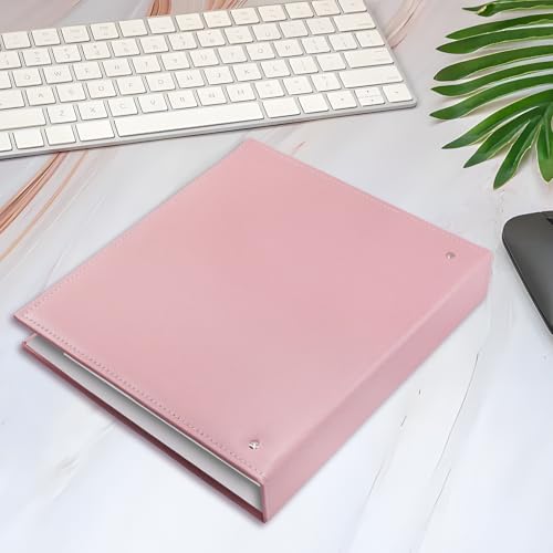 BYSTER A4 Business Card Organizer, PU Leather Card Binder with 30 Pack Sleeves (600 Pockets), Business Card Holder Book for Credit Cards, Membership Cards, and More - Pink - color: Pink