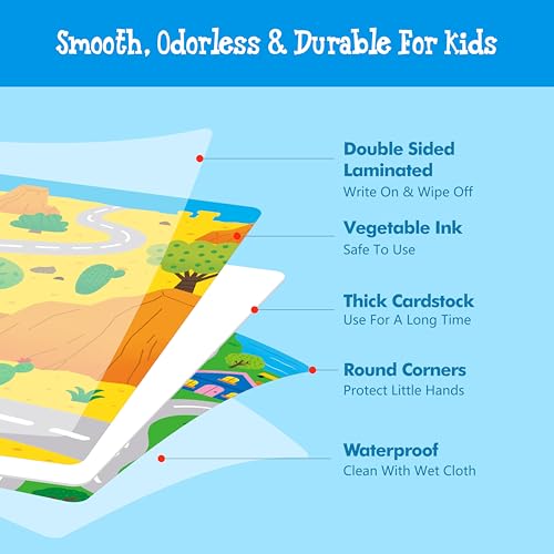 Reusable Jelly Sticker Book, 53 Vehicle Thick Jelly Stickers Waterproof Gel Cling Decals Transportation Themed Busy Book Hands-on Activity Travel Game Educational Learning Toys for Toddlers, Kids