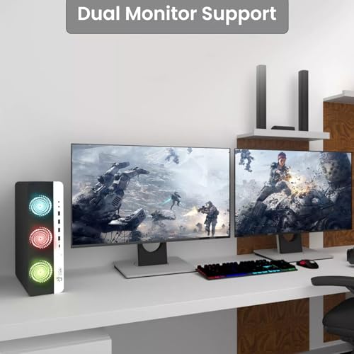 BTO BX8G3 Gaming Desktop Computer PC – Intel Core i5 6th Gen – 16GB RAM – 1TB SSD – GeForce GTX 1050 Ti – Dual 24" Monitor – RGB Keyboard & Mouse – RGB SoundBar – WiFi – Windows 11 Pro (Renewed) - style: Elite Gaming Bundle