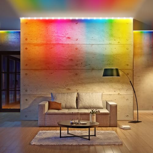 Xtreme RGB+IC LED Light Strip, 100’ Foot Indoor Sound Reactive Multi Color Chasing LED Light Strip, Bluetooth App Control, Sound Reactive Gaming Lights, 540 RGB+IC LED Lights, 24V Plug-in Light Strip - size: 100 Foot
