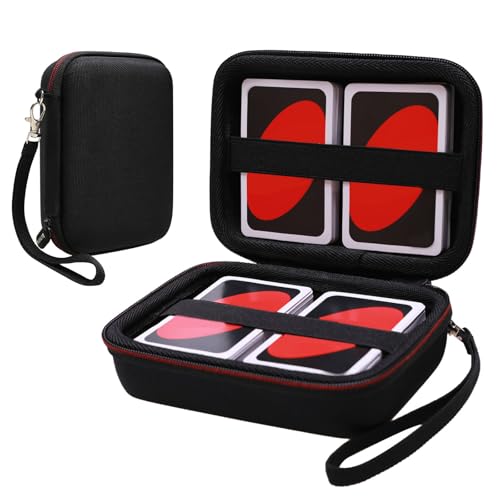 L LTGEM 300+ Card Game Case Compatible with Pokemon/UNO/Piles/Phase 10/Exploding Kittens/Five Crowns/Flip 7/SKYJO/Slingz/Survivor/Go Fish/Dutch Blitz/Monopoly Deal and Playing Card, Black(Case Only) - color: Black