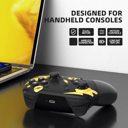 Switch Pro Controller, Wireless Switch Controllers with Carrying Storage Case, Upgraded Gamepad Switch Remote Replacement for Switch Controller Support NFC/Dual Vibration/Screenshot/Wake-up Function - color: Black Pika