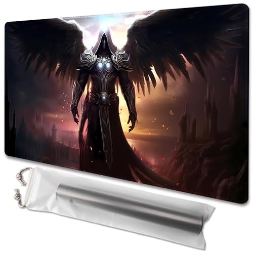 MTG Playmat Size 24x14in Free Storage Bags Non-Slip Backing, Ideal for Card Game Enthusiasts TCG Playmat (Archangel) - color: Archangel