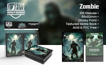 (Zombie V2) 100% Hand-Drawn 100ct Textured Matte TCG/MTG Card Art Sleeves by Realm Guard - style: Regular Sleeves