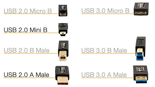 Amazon Basics USB-A to Mini USB 2.0 Cable, 480Mbps Transfer Speed, Gold-Plated Plugs, Compatible with External Hard Drives and Smartphones, 6 Foot, Black - size: 6 Feet