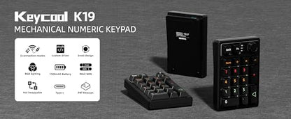 Gasket Creamy Mechanical Numpad Programmable Keypad RGB LED Backlit | Wireless 2.4G/Bluetooth 5.0/Wired USB-C Hot Swappable Macro Number Pad Rechargeable Numeric Keyboard Metal Knob, Black - color: Black