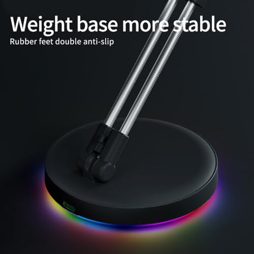 Color LED Gaming Mouse Bungee Slipproof Rubber Base Cable Management Bracket