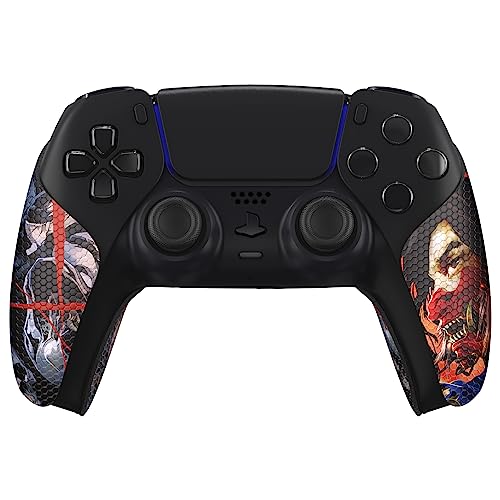 eXtremeRate PlayVital Anti-Skid Sweat-Absorbent Controller Grip for PS5, Professional Textured Soft Rubber Pads Handle Grips - Ghost of Samurai - color: Ghost of Samurai
