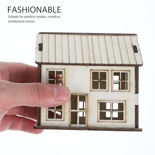 Kisangel DIY Miniature House Kit Unfinished Wood House Model for Painting and Assembly 3.66 X 3.46 X 2.44 in Small Wooden for Christmas Village Decoration Holiday Scene Craft Projects