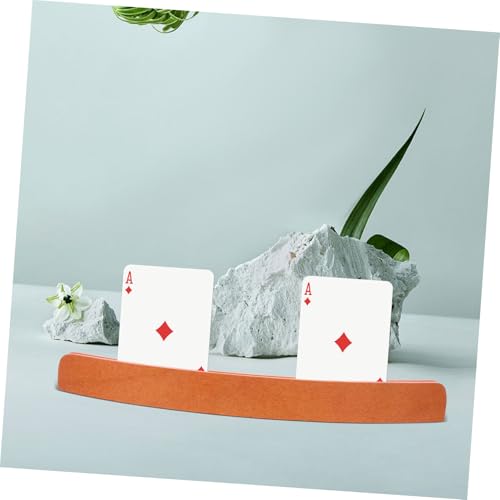 Cabilock Wooden Card Holder for Playing Cards Adjustable Poker Stand 2-Slot Design Sturdy Wood for Seniors and Adults and Collectible Displays